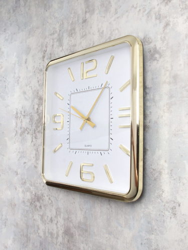 Часы настенные 30х30 см / WS-5733A /уп 20/золото