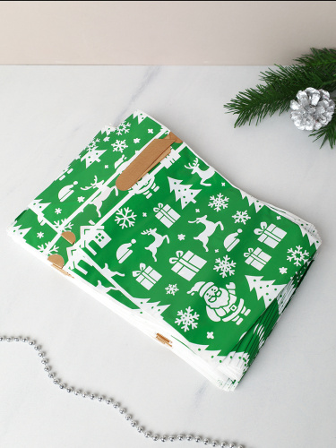 Мешочек подарочный набор 50 штук 15х23 см Новый год / YI1523-33 /уп 30/