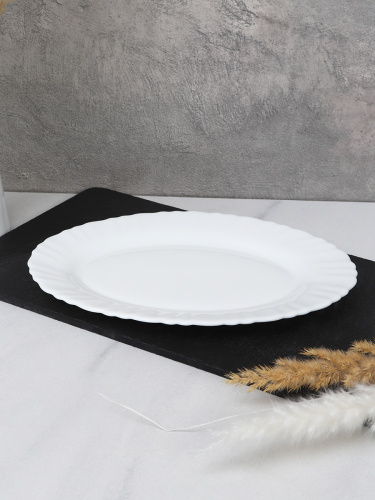 Блюдо овальное 205 мм Классика  WQH80 white /уп 6/72/