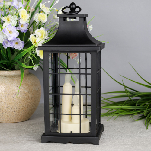 Светильник фонарь настольный Новогодний 33 см три свечи / YR1369B /уп 24/от батареек