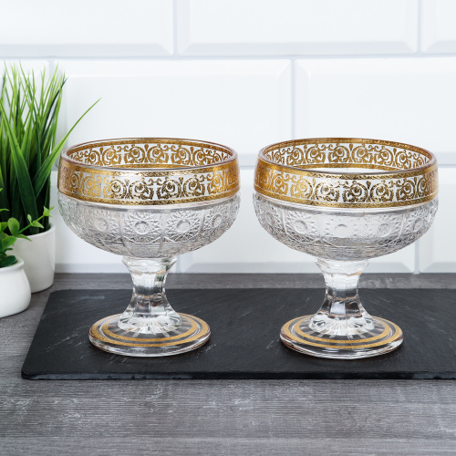 Креманка 2 штуки 400 мл Солнце / AF-9878 /уп 20/ подарочная упаковка