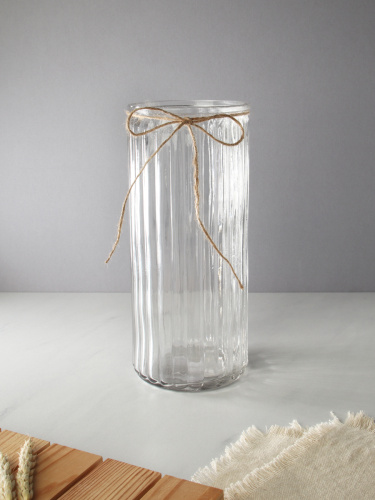 Ваза для цветов 25 см с ЭКО лентой / WRD-120 /уп 20/без и/уп 730448     