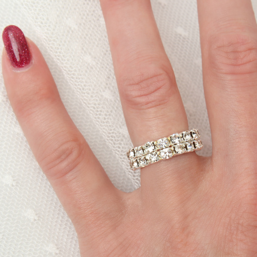 Кольцо на резинке стразы / GTDT-5/2 /уп 12/