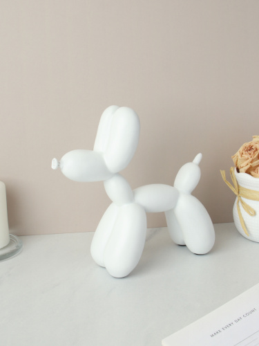 Статуэтка Собака 20х19 см шариковая / A26-Q1923E /уп 18/белая