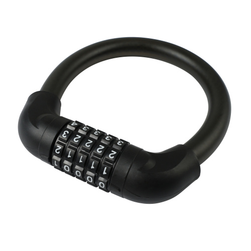 Замок тросовый кодовый KRYPTON, 5 разрядов, 400мм, стальной трос антивзлом. плетение, вес 320 гр, чёрный. /уп 50/100/