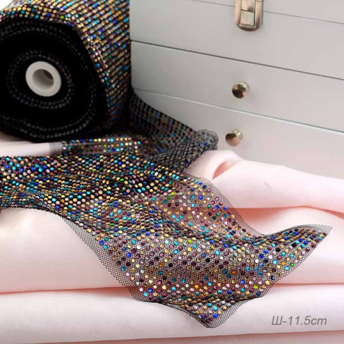 Лента-сетка со стразами 9 метров ширина 11,5 см 120543 / HCC-A10 /уп 15/Цена за 1 метр