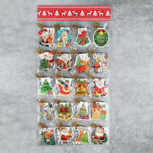 Открытка новогодняя набор 160 штук Новый год / DE-128 /уп 25/