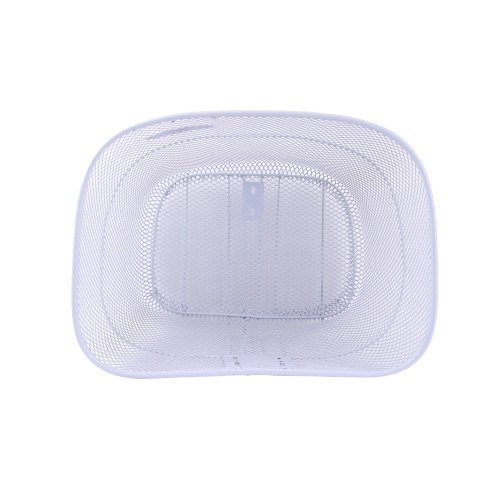 Корзина для велосипеда металлическая, с креплением на переднее колесо под резьбовую вилку. 2 вида кронштейнов на рулевую колонку Белая/1DVMI-2 /уп 40/