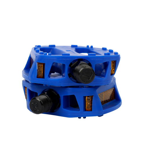 Педаль детская MIXIEER KIDS MX-P631, полипропиленовый корпус, без подшипников, ось 4S, с рефлектором, 87х87мм 1 пара. Резьба 9/16 дюйма BLUE /уп100/