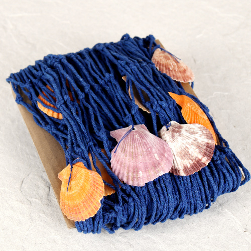 Сеть декоративная 1х2 м синяя с ракушками / B726 /уп 100/