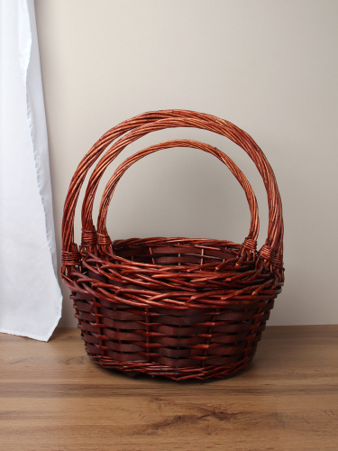 Корзина плетеная 3 штуки 34х34х14/28х28х12/23х23х10 см / S/3 22-41 /уп 28/круглая 734765