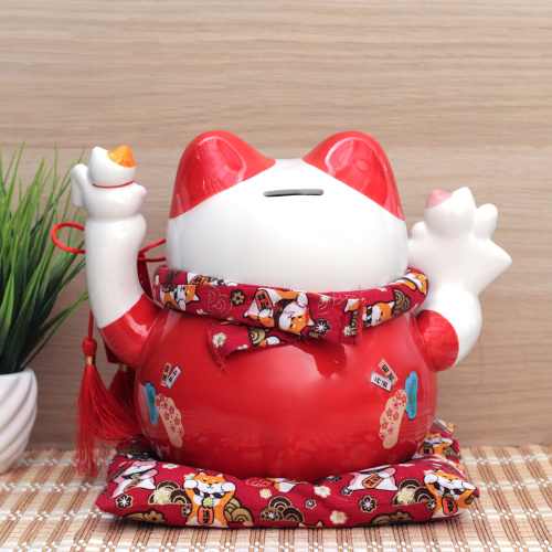 Копилка Кот манэки-нэко на коврике 17,5х25х20 см / C13 /уп 12/