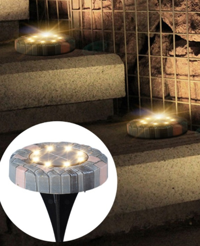 Светильник садовый на солнечной батарее 12х14 см / PM-538 /уп 4/120/