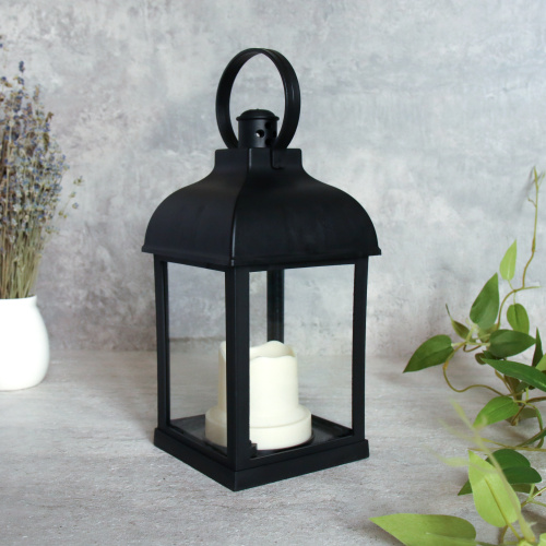 Светильник фонарь настольный 21 см черный / YR0151B /уп 48/