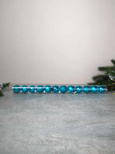 Елочные шары 12 штук 4 см / HX-12/5 /уп 192/голубой