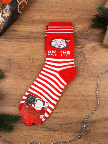 Носки р. 35-40 Новый год  / L827 /уп 10/300/ ОДНА ПАРА/ МАРКА