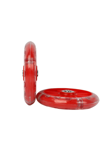 Комплект опорных колес без кронштейна, подшипник, светящиеся колеса Красный 2шт/ HF-042-RE / уп 50