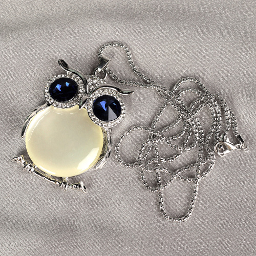 Подвеска-кулон на цепочке 74 см Сова / YD10001/2 /уп 12/серебро