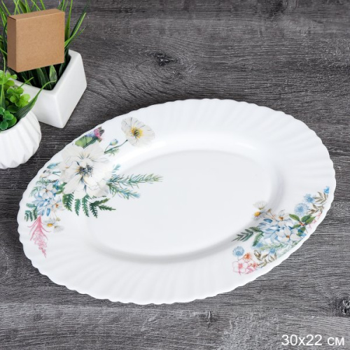 Блюдо овальное 300 мм / LHYP-120XN (7327) / Лесная композиция