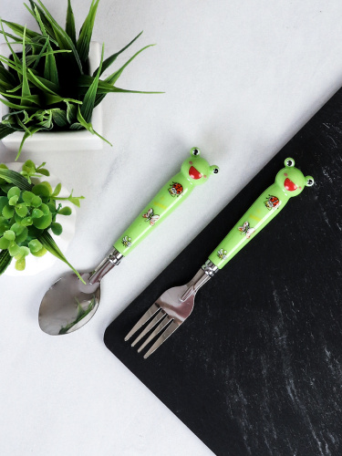Столовые приборы 2 предмета / GRIN-359 /уп 288/ Лягушка