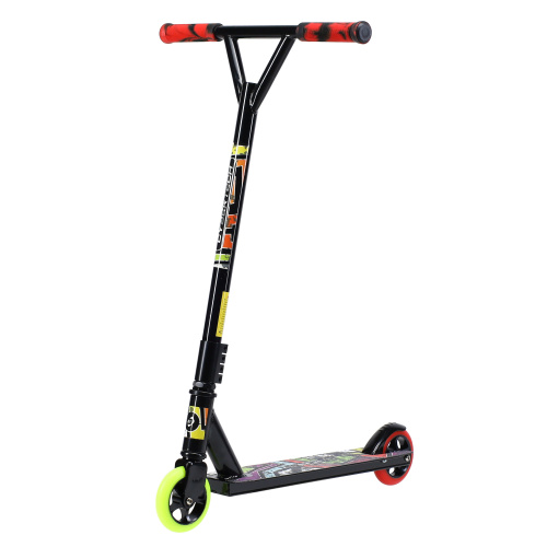 Самокат трюковый дека 98х480мм колёса PU-AL110мм руль 490мм  CYBERTECH / GT300AY/БК/уп 10/