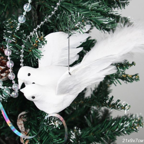 Новогоднее украшение Птица счастья 2 штуки 21 см / SH8931 /уп 500/121870