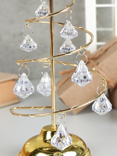 Новогоднее украшение Елка 19 см серебро / NG-01/2 /уп 96/Новый год