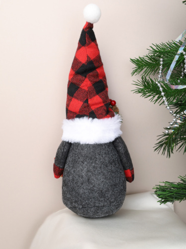 Новогоднее украшение Гном красно-черный колпак 30 см / B120 /уп 75/713000