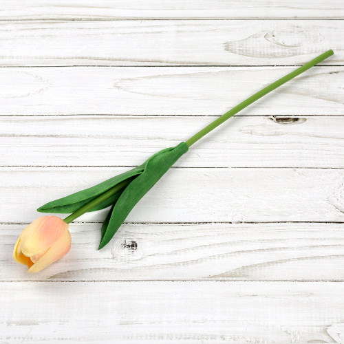 Цветок искусственный Тюльпан 30 см желто-розовые / 1205 /уп 10/200/1200/ латэкс