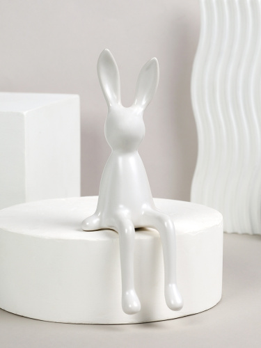 Статуэтка Кролик 21 см / HBC-101 /уп 30/белый
