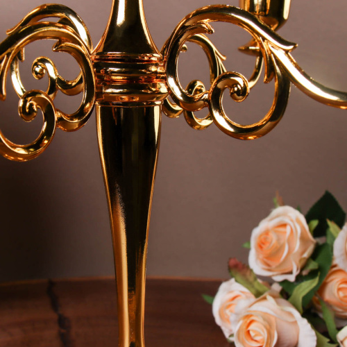 Подсвечник на 5 свечей 25 см золото / 6305G /уп 30/