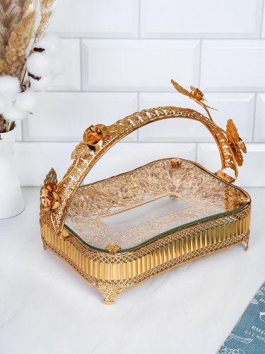 Ваза для фруктов Элит 25х18 см прямоугольная / VGD-888 /уп 24/ 0,696