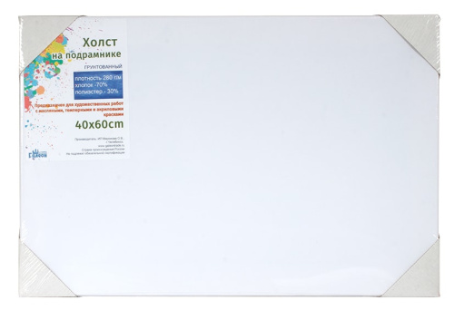 Холст 40х60 грунтованный на подрамнике для рисования 