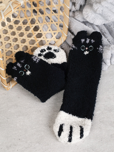 Носки женские флисовые р. 35-40 Лапки новогодний № 5 / MNZ-19/5 /721638