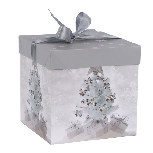 Коробка подарочная 15x15x15 см складная / BOX-068/1 /уп 12/840/Новый год