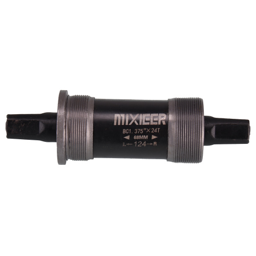 Каретка под квадрат картриджная, MIXIEER BB MX-A203 68x124, пром,подшипники, чёрная, в индивидуальной коробке. /уп 50/