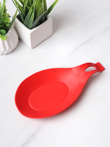 Подставка под ложку силиконовая / MS-918 /уп 500/ Красная