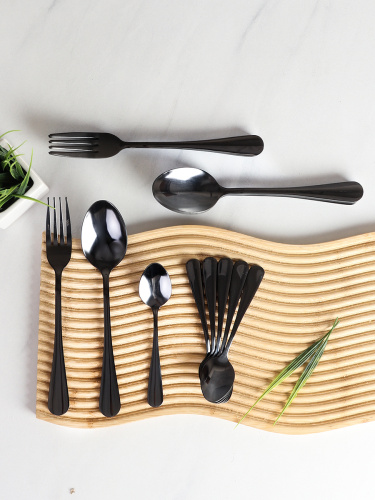 Столовые приборы 18 предметов 6 персон / YGH18-101003--Graphite /уп 16/ в коробке