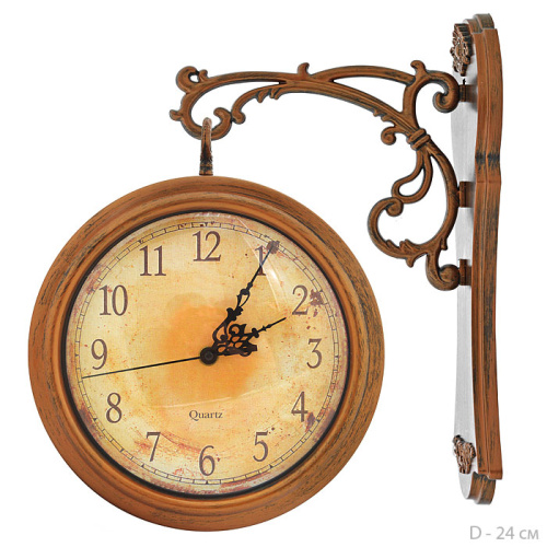 Часы настенные двухсторонние Вокзальные 24 см / 8042 /уп 6/