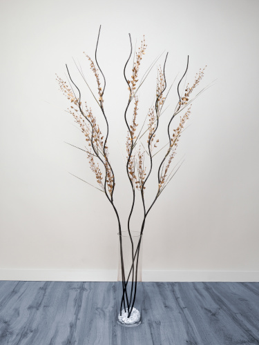 Сухоцвет набор 5 штук 150 см с блестками / 39-29G /уп 120/золото