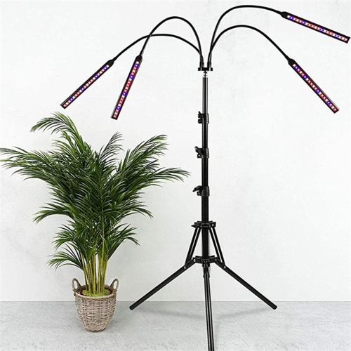 Светильник настольный / Фитолампа для растений с 4 лампами на подставке (Пульт дистанционного управления)  + адаптер для розетки / FITLED5-3 /уп 10/