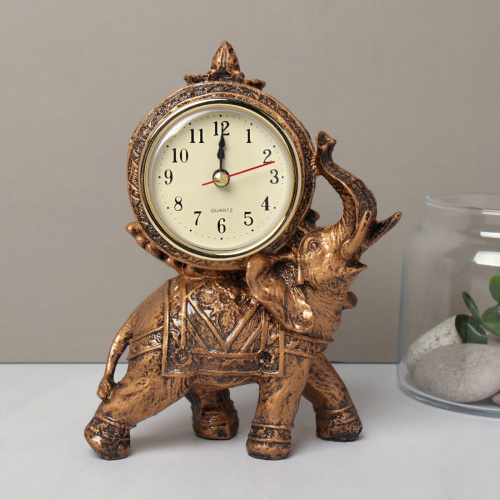 Часы статуэтка Слон 17 см / 1079A /уп 72/