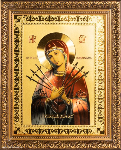 Икона 20х25 Богородица Семистрельная  под стеклом / 048S-28 /  XY1926A-349A1  /
