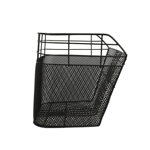 Корзина для велосипеда металлическая, с креплением на переднее колесо. 2 кронштейна на рулевую колонку.  Черная. / 1DVMI-15 / уп 20