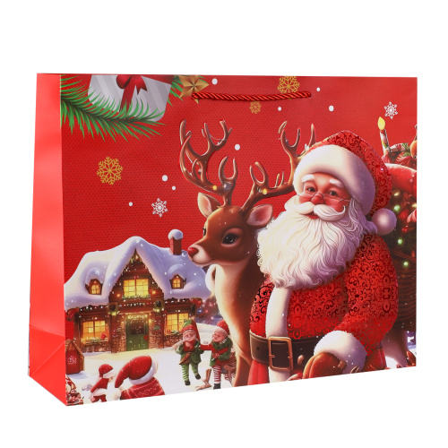 Пакет подарочный Новый год 39х30х11 / 1655-3 /уп 12/360/210г/м2