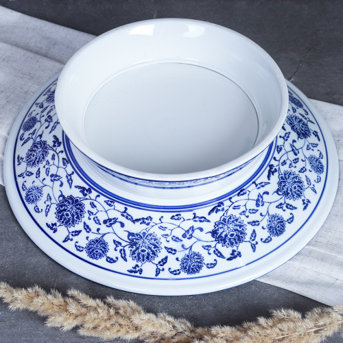 Тортница 35x9 см Гжель / А-100 /уп 6/  АКЦИЯ