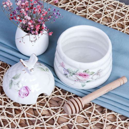 Банка для меда 280 мл / FY22004 /уп 36/ Нежные розы