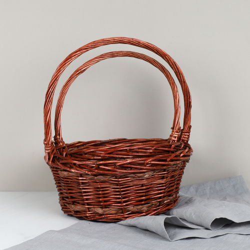 Корзина плетеная 2 штуки 33х12/27х10 см / S/2 22-39-KR2 /уп 28/темно коричневые