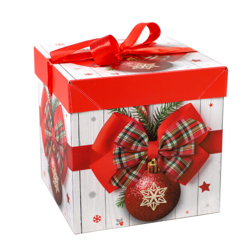 Коробка подарочная 15x15x15 см складная / A15-1 /уп 12/840/Новый год