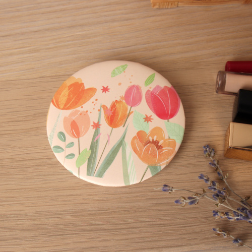 Зеркало карманное 7 см Цветы / MX-357 /уп 60/720/OPP